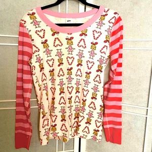 Womens S Hanna Andersson Dr.Seuss grinch Cindy Lou Christmas pajama shirt